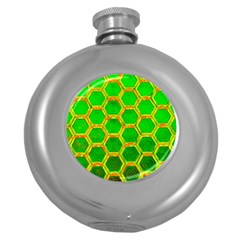 Hexagon Windows Round Hip Flask (5 Oz) by essentialimage