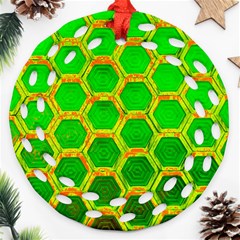 Hexagon Windows Ornament (round Filigree) by essentialimage