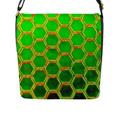 Hexagon Windows Flap Closure Messenger Bag (l) by essentialimage