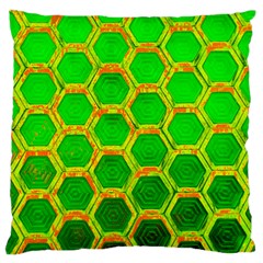 Hexagon Windows Large Flano Cushion Case (one Side) by essentialimage