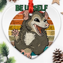 Possum - Be Urself Heart Ornament (two Sides) by Valentinaart