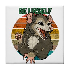 Possum - Be Urself Tile Coaster by Valentinaart