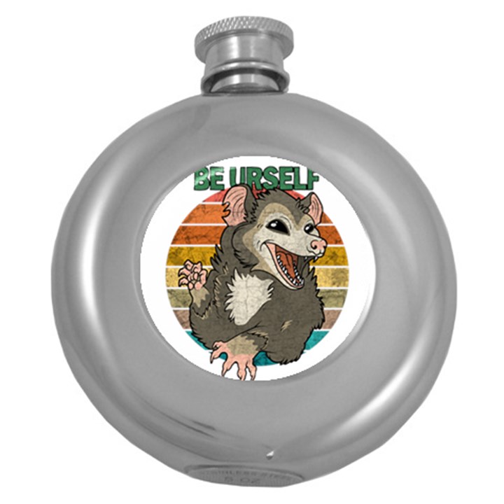 Possum - Be Urself Round Hip Flask (5 oz)