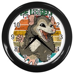 Possum - Be Urself Wall Clock (black) by Valentinaart