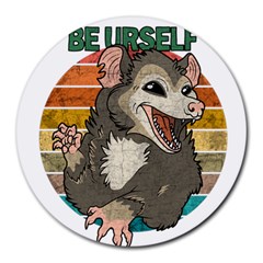 Possum - Be Urself Round Mousepads by Valentinaart