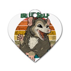 Possum - Be Urself Dog Tag Heart (two Sides) by Valentinaart