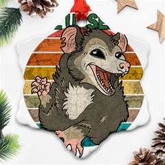 Possum - Be Urself Snowflake Ornament (two Sides) by Valentinaart