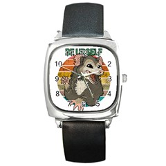 Possum - Be Urself Square Metal Watch by Valentinaart