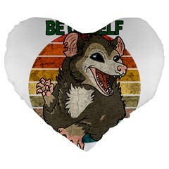 Possum - Be Urself Large 19  Premium Heart Shape Cushions by Valentinaart