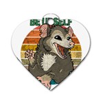 Possum - Be Urself Dog Tag Heart (Two Sides) Front