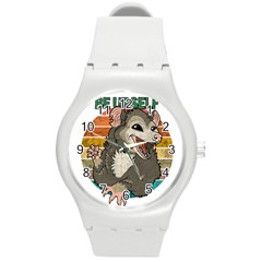 Possum - Be Urself Round Plastic Sport Watch (m) by Valentinaart