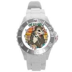 Possum - Be Urself Round Plastic Sport Watch (l) by Valentinaart