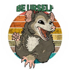 Possum - Be Urself Wooden Bottle Opener (round) by Valentinaart