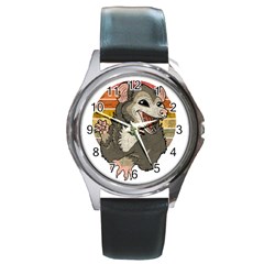 Possum  Round Metal Watch by Valentinaart