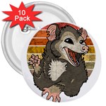 Possum  3  Buttons (10 pack)  Front