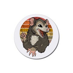 Possum  Rubber Round Coaster (4 Pack)  by Valentinaart