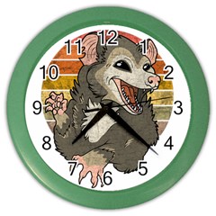 Possum  Color Wall Clock by Valentinaart