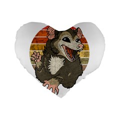 Possum  Standard 16  Premium Flano Heart Shape Cushions by Valentinaart