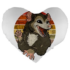 Possum  Large 19  Premium Flano Heart Shape Cushions by Valentinaart