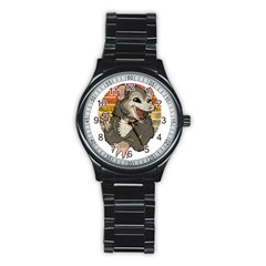 Possum  Stainless Steel Round Watch by Valentinaart