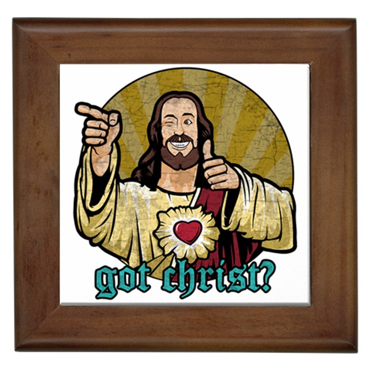 Buddy Christ Framed Tile