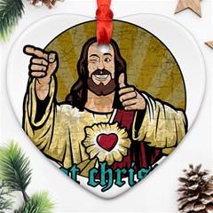 Buddy Christ Heart Ornament (two Sides) by Valentinaart