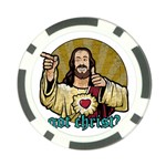 Buddy Christ Poker Chip Card Guard Front