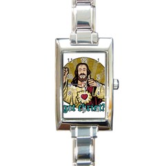 Buddy Christ Rectangle Italian Charm Watch by Valentinaart