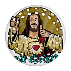 Buddy Christ Ornament (round Filigree) by Valentinaart