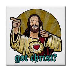 Buddy Christ Tile Coaster by Valentinaart