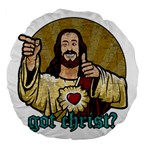 Buddy Christ Large 18  Premium Flano Round Cushions Front