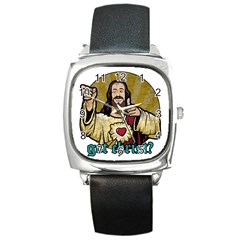 Buddy Christ Square Metal Watch by Valentinaart