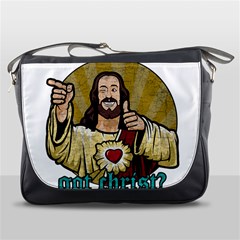 Buddy Christ Messenger Bag by Valentinaart