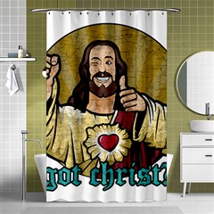 Buddy Christ Shower Curtain 48  X 72  (small)  by Valentinaart