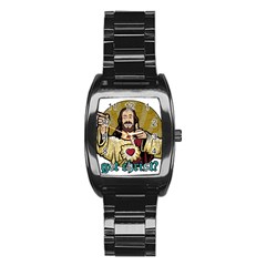 Buddy Christ Stainless Steel Barrel Watch by Valentinaart