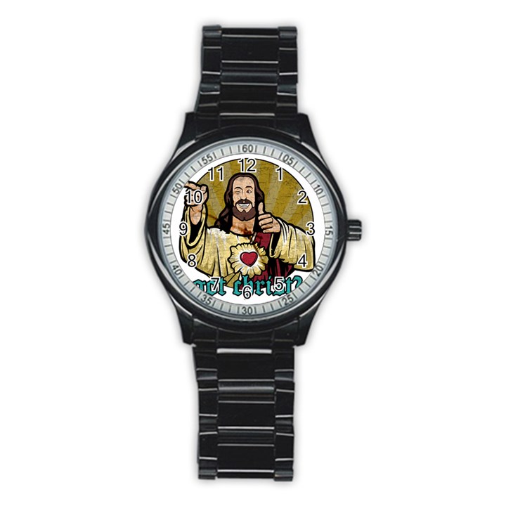 Buddy Christ Stainless Steel Round Watch