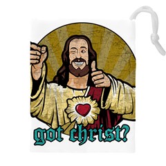 Buddy Christ Drawstring Pouch (4xl) by Valentinaart