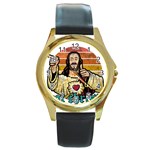 Got Christ? Round Gold Metal Watch Front