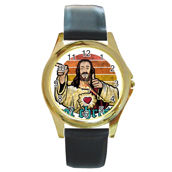 Got Christ? Round Gold Metal Watch