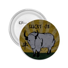 Chinese New Year ¨c Year Of The Ox 2 25  Buttons by Valentinaart