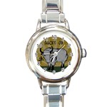 Chinese New Year ¨C Year of the Ox Round Italian Charm Watch Front