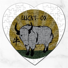 Chinese New Year ¨c Year Of The Ox Jigsaw Puzzle (heart) by Valentinaart