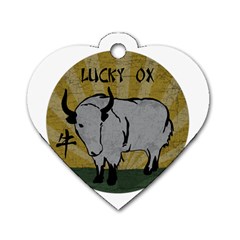 Chinese New Year ¨c Year Of The Ox Dog Tag Heart (one Side) by Valentinaart