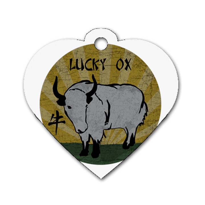 Chinese New Year ¨C Year of the Ox Dog Tag Heart (One Side)