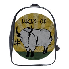 Chinese New Year ¨c Year Of The Ox School Bag (large) by Valentinaart