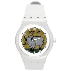 Chinese New Year ¨c Year Of The Ox Round Plastic Sport Watch (m) by Valentinaart