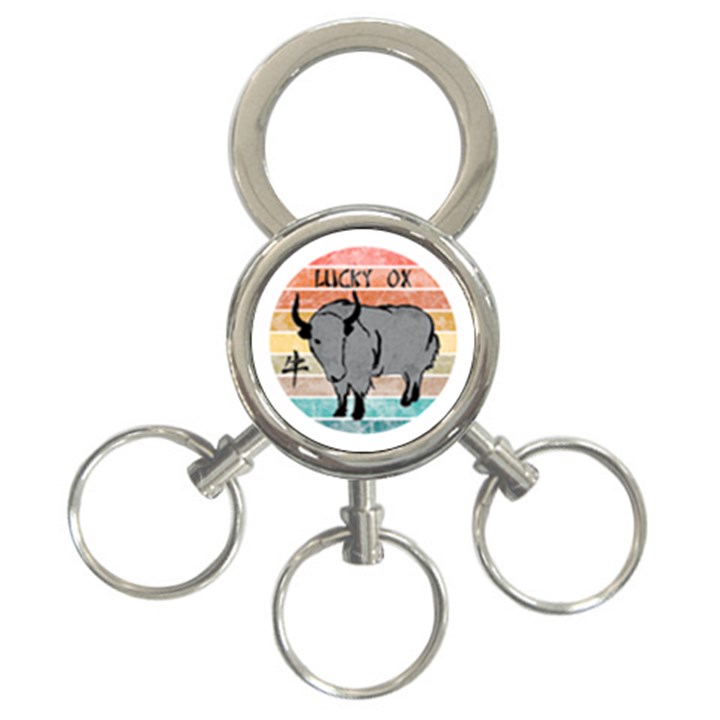 Chinese New Year ¨C Year of the Ox 3-Ring Key Chain