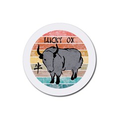 Chinese New Year ¨c Year Of The Ox Rubber Coaster (round)  by Valentinaart