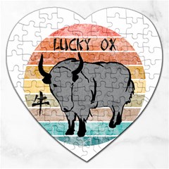 Chinese New Year ¨c Year Of The Ox Jigsaw Puzzle (heart) by Valentinaart