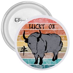 Chinese New Year ¨c Year Of The Ox 3  Buttons by Valentinaart